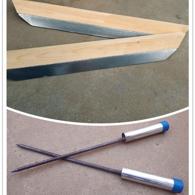 Angular steel ice knife + 1 pair of cones